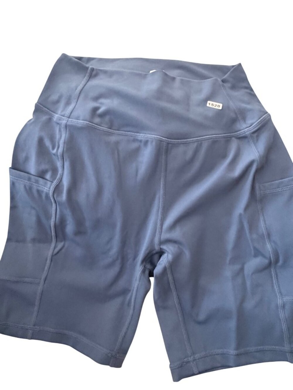 Halara M Blue High-Waisted Womens Athletic Shorts With Side Pockets Size M